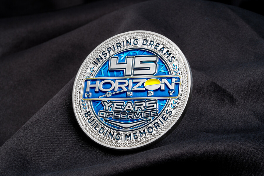 Challenge coin with translucent enamel