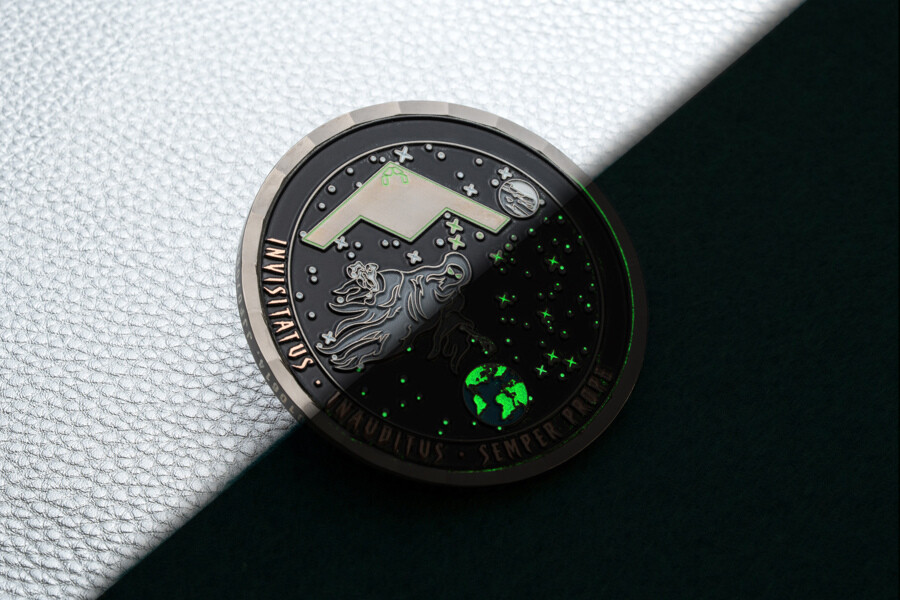 Glow in the dark challenge coin