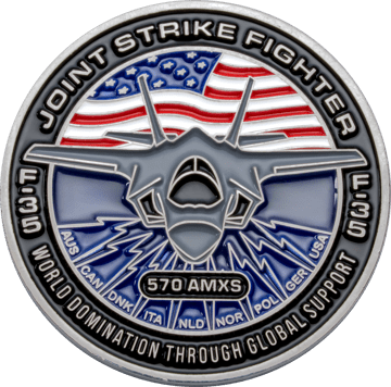 Challenge coin with a standard flat edge