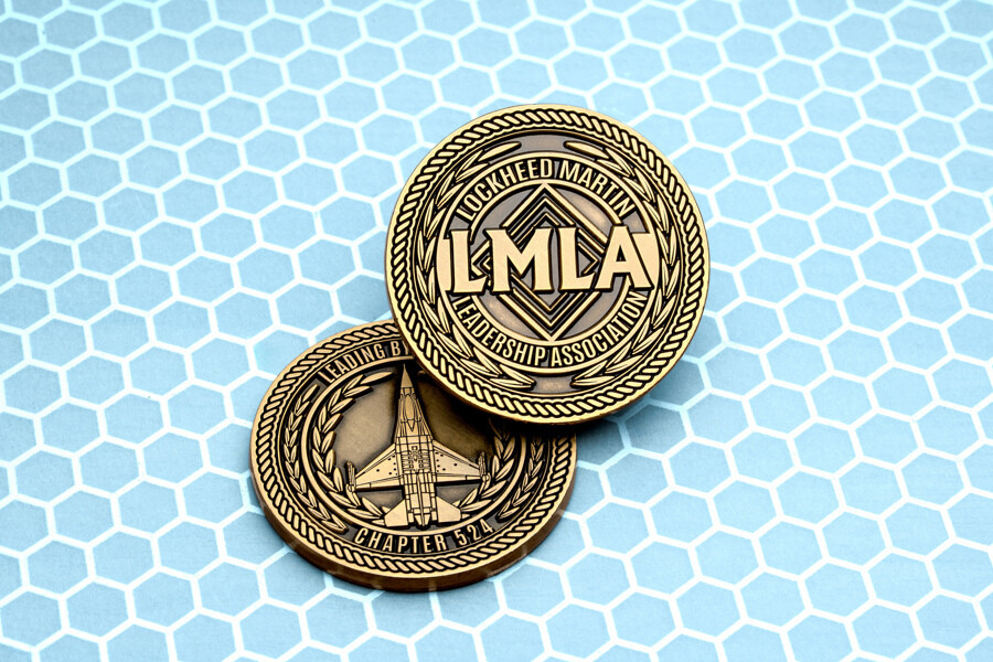 Antique gold plated challenge coin