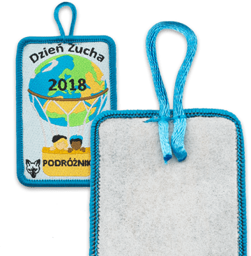 Embroidered patch with a button loop attachment