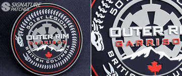 Embroidered patch with glow-in-the-dark thread