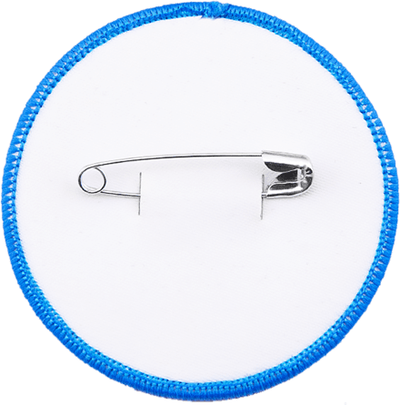 Custom patch with safety pin backing