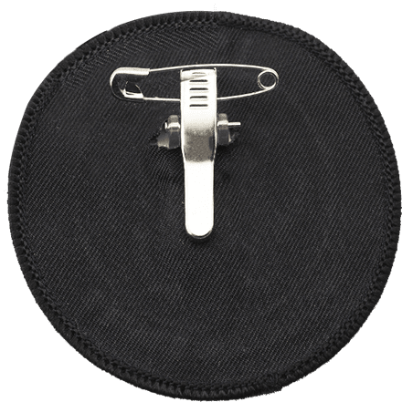 Custom patch with tuxedo clip backing for formal wear