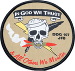 In God We Trust Ddg 107 Skull Patch